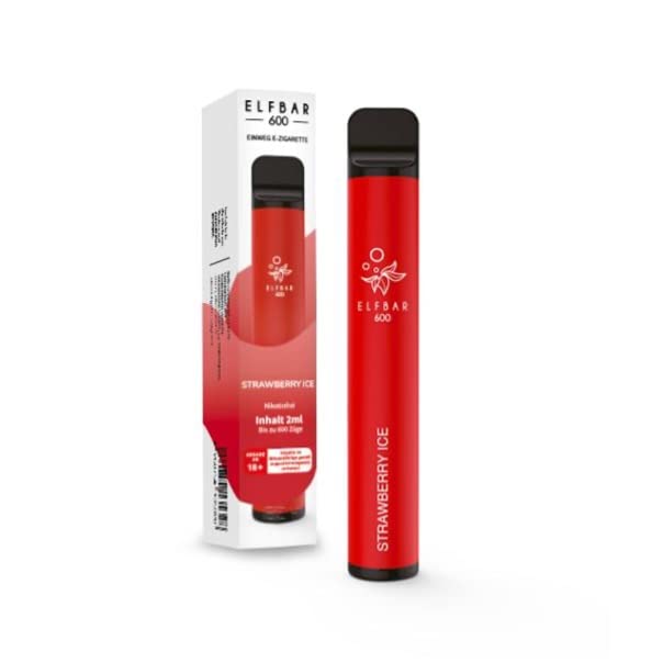 Elf Bar 600 Nikotinfreie Einweg E-Zigarette Elfbar disposable e Shisha 550mAh, 600 Züge (Strawberry Ice, 2) – Bild 4