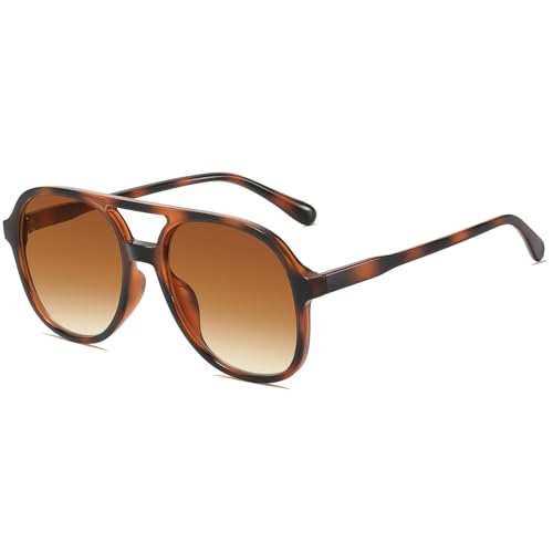 Retro Aviator Sunglasses for Women Men Classic 70s Vintage Trendy Square Aviators Sun Glasses