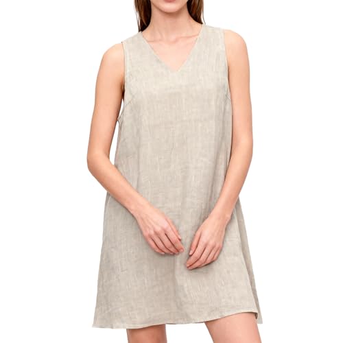Robe d'été en lin léger Amazhiyu sans manches pour vos balades à la plage et terrasses ensoleillées