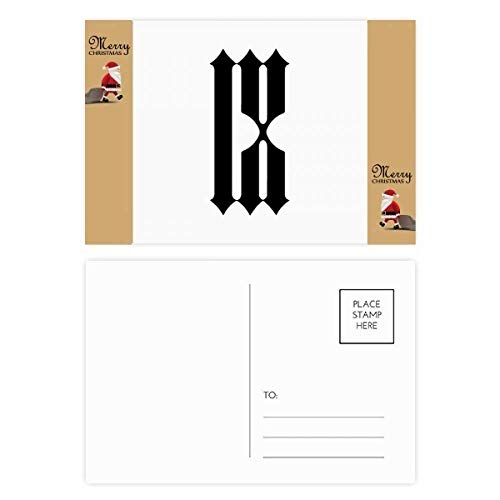 Cartes postales de remerciement chiffres romains x20 silhouette noire pour correspondance chic