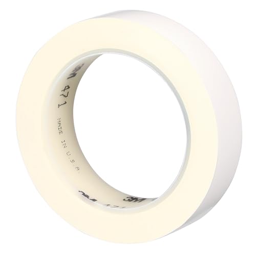 Image of 3M Vinyl Tape 471, 1 in x 36 yd, White, 1 Roll, White Floor Tape, Paint Alternative for Floor Marking, Social Distancing, Color Coding, Safety Marking