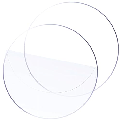 Image of 8 Inch Clear Acrylic Cake Discs,Round Cake Plates 2 Pack | 5mm Thick Clear Base Stands Decorative Displays