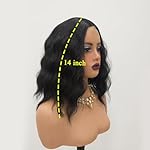 Short Wavy Wigs for Women Lace Front Bob Wigs for Black Women Short Bob Curly Wavy Hair Wigs Synthetic Natural Curly Hair Lace Hairline Wigs for Daily Use. (Natural Black) - Image 2