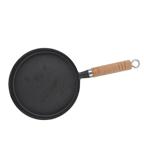 Cast Iron Pancake Pan, 20cm Non Stick Skillet Pan Flat Bottomed Pancake Pan Cast Iron Skillet with Handle Cooker Stone Frying Pan for Restaurant Hotel Household Kitchen Crepes