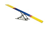 Cool Runners 12' Aluminum and Steel Dog Agility Teeter with Rubber Skin, Blue, Yellow, and Red