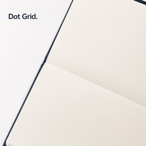 Image of BRYT A5 Dot Grid Notebook | Hardcover Diary, 192 Pages, 80 GSM, No-Bleed Thick Paper | 180 Degree Lay Flat Dotted Notebook for Designers, Architects, Professionals, Office Use & School Use (Blue)