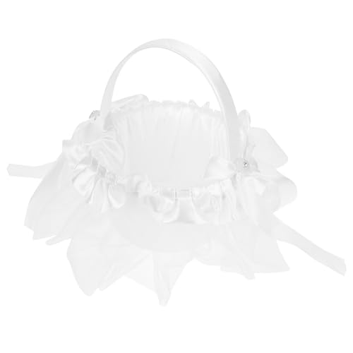 HOMSFOU Cesta de Flores para Pequeña y Ligera Cesta de Mano Rústica para Boda para Pétalos y Decoración de Bodas Adecuado para Ceremonias y Fiestas Obsequios