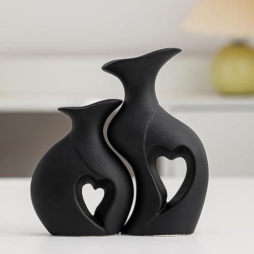 Jarrones de cerámica negra mate como centro de mesa y regalo original de bodas 3