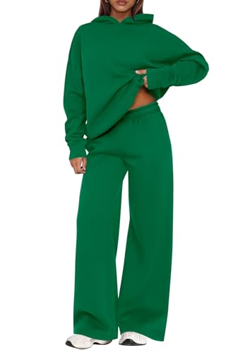 Image of PRETTYGARDEN Womens Sweatsuits 2 Piece Set 2026 Casual Winter Long Sleeve Hoodie Loose Wide Leg Sweatpants Fall Tracksuit