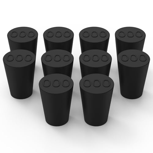 Labasics Tappi in Gomma Conici 000#, 10 Pezzi Tappi Solidi