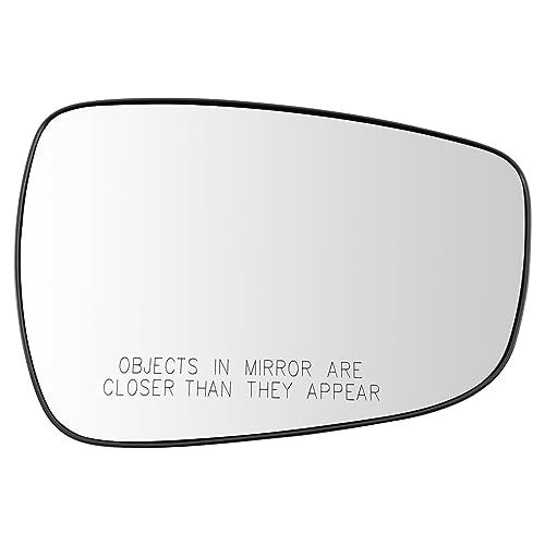 TRQ Right Passenger Side Mirror Glass Heated Convex Snap On Compatible with 2012-2017 Hyundai Accent HY1325105 HY1325106