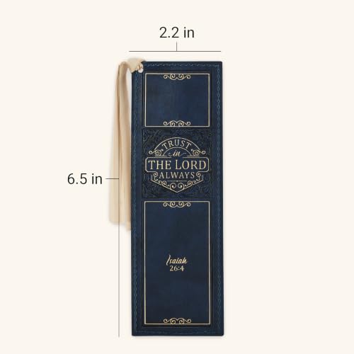 Image of Christian Art Gifts Faux Leather Scripture Bookmark: Trust in the Lord