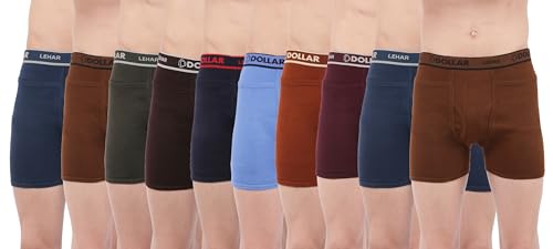 Dollar Lehar Mens Combed Cotton Trunk - Pack of 10 - Actual Colour May Vary