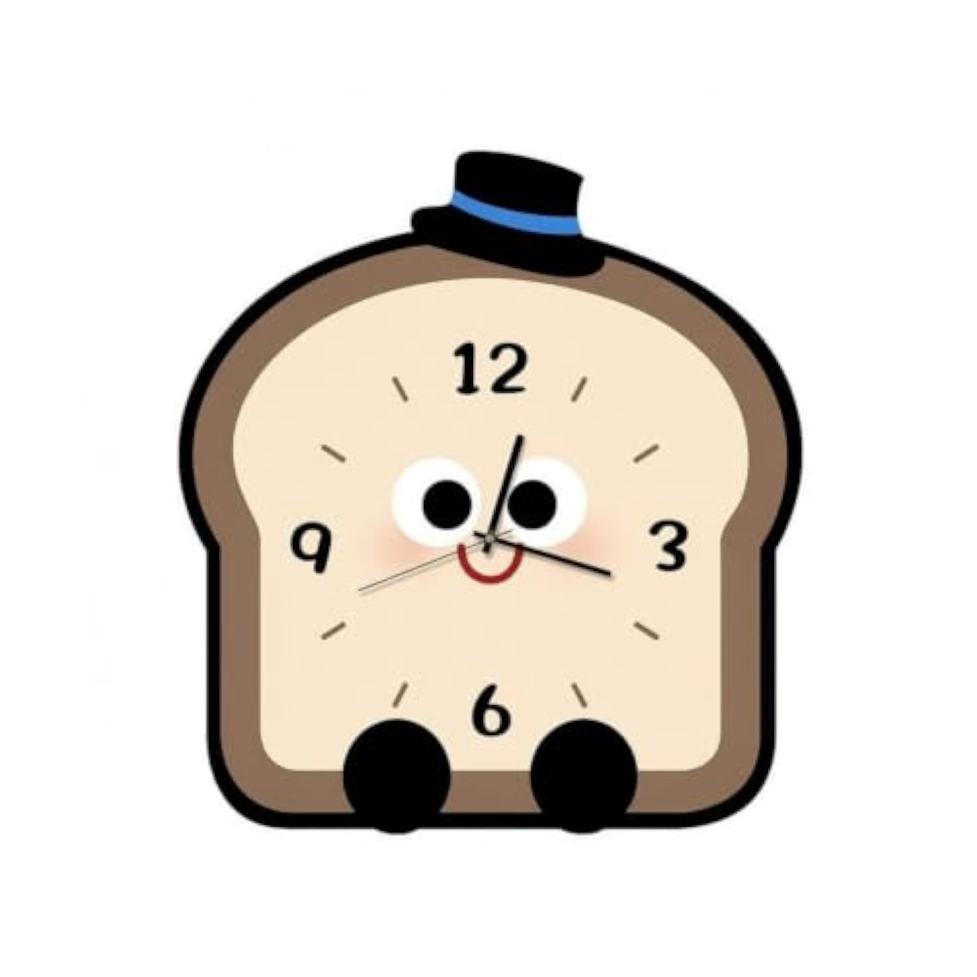 Decorative Toast Shaped Clock, Cute Cartoon Bread Clock for Desk