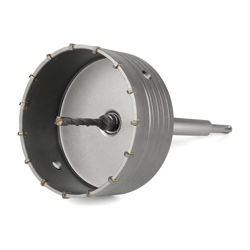 Image of BINOTA 130 mm (5-1 /8 inch) Concrete Hole Saw with SDS-Plus Shank | Tungsten carbide drill bit; SDS-Plus shank (220 mm); Cross-type center drill; Dry drilling for concrete /brick /stone /masonry