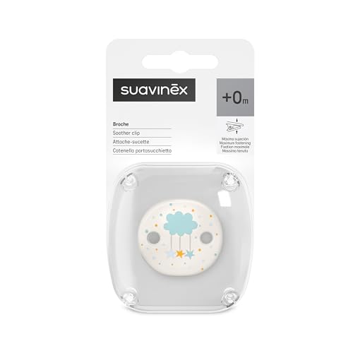 Suavinex, Dummy Chain for Babies and Newborns, Dummy Chain with Clip, Dummy Clip with Chain, Dummy Holder, Baby + 0 Months, Dreams Blue