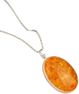 Large Oval Amber Pendant, Sterling Silver Amber Pendant, Baltic Amber Necklace, Amber Sterling Silver, 925k Silver Necklace