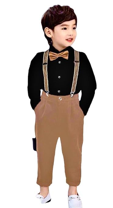 SRJMH Clothing Set For Kids Baby Boy Cotton Shirt With Dungaree Romper For Boys