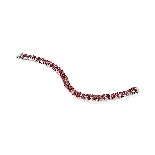 Ross-Simons 17.00 ct. t.w. Ruby 2-Row Bracelet in Sterling Silver. 7 inches3