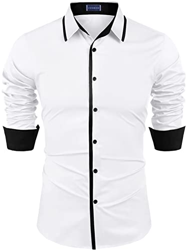 Image of Zombom Men's Regular Fit Cotton Blend Printed Full Sleeve Casual Shirts