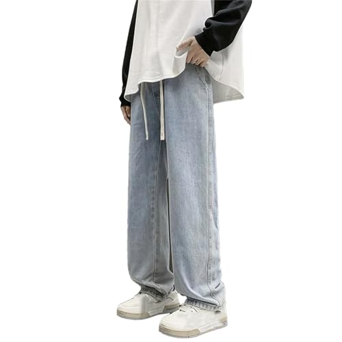 Men's Casual Outside Sports Wide Leg Jeans Daily Simple Straight Leg Jeans with Pockets