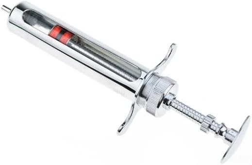 100cc Stainless Steel Injector Reusable Metal Syringe 100ml glass Hypodermic Veterinary Animal Syringe Livestock Pig Cattle Sheep Feeder with locking screws