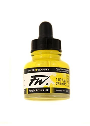 Daler Rowney FW Artists Acrylic Ink 29.5 ML Pot - Process Yellow