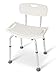 Produktbild Dunimed Duschhocker mit Rückenlehne - Höhenverstellbar Duschstuhl 39-57 cm - Anti-Rutsch Duschsitz - Duschhilfe - Badhocker - Badsitz - Weiß