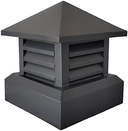 Villa Chimney Cowl Cap, Chimney Cap Chimney Cowl Aluminum Alloy Square Drain Cap Roof Vent Cap Rain Louver Cap Windproof Cap,25cm/9.84x9.84in