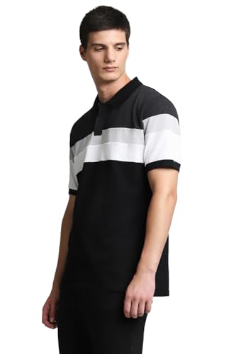 Image of Dennis Lingo - Men's Cotton Color-Blocked Slim Fit Polo T-Shirt