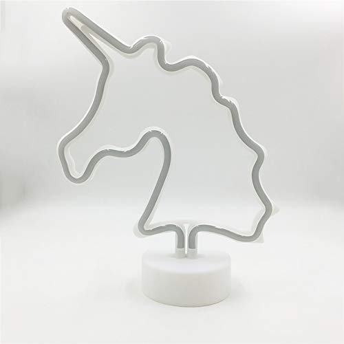 Veilleuse Licorne Néon LED - Alimentation USB Ou Piles - Décoration Chambre Enfant, Fête, Noël, Cadeau Saint-Valentin