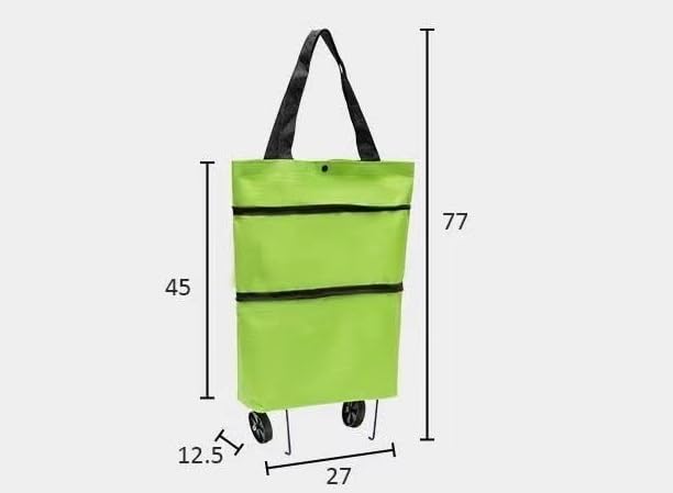 Carrello della spesa pieghevole su ruote, carrello della spesa pieghevole 2 in 1 con copertura impermeabile, resistente carrello per il mercato