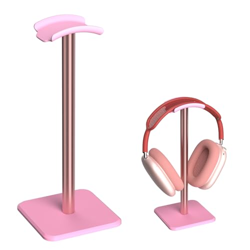 Image of Headphone Stand - Headset Stand with Aluminum Hanger, Headphone Holder for AirPods Max, Sony, Bose, Beats and More (Pink)
