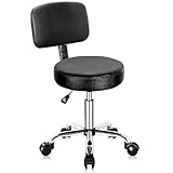 Nova Microdermabrasion Rolling Stool with Wheels Swivel Salon Stool Adjustable Drafting Tattoo Office Chair for Massage Bar Kitchen Spa Shop with Thick Cushion