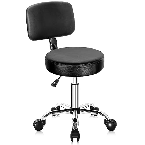 Nova Microdermabrasion Rolling Stool with Wheels Swivel Salon Stool Adjustable Drafting Tattoo Office Chair for Massage Bar Kitchen Spa Shop with Thick Cushion