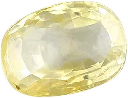 Retrend Design® Ceylon Pukhraj Yellow Sappphire Stone Original Certified 7.80 Ratti AAA+++ Quality For Men & Women