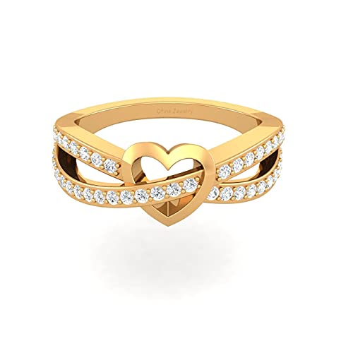 Bague alliance infini et cœur en argent avec diamant 0.44 carat