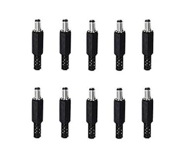 AVS COMPONENTS 12V DC Male Power Supply Jack Socket Connector with Round Panel PCB Mount (Pack of 10)