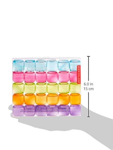 Image secondaire de Kikkerland CU165 Lot de 30 Glaçons réutilisable, Plastique, Bleu/Rose/Vert/Orange/Violet 16,3 x 2,8 x 13,8 cm