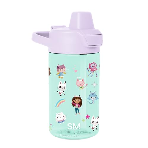 Simple Modern Gabbys Dollhouse Kids Tritan Plastic Summit Water Bottle | 12 oz BPA-Free Cup with Covered Leak Proof Straw Lid for Girls Toddlers | Gabbys Friends