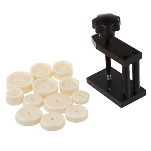 Watch Crystal Front Back Case Cover Press Watchmakers Repair Tool & 12 Dies (Random Color)