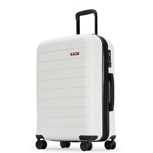 GinzaTravel Koffer met 4 dubbele spinner wielen harde schaal handbagage klein 20 inch/medium 24 inch/grote 28 inch duurzame anti-kras reistrolley, 2 jaar garantie, Wit, S&M&L,Set of 3, Koffer - Image 3