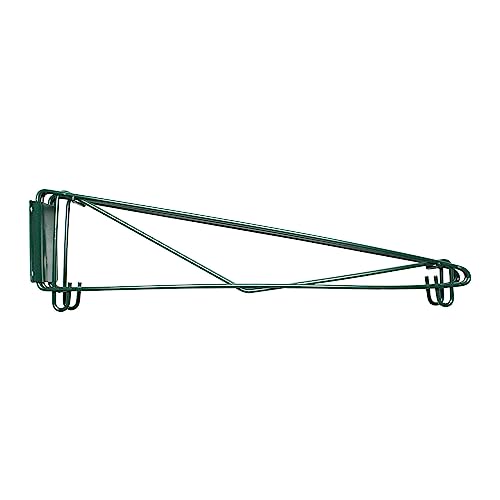 TrueCraftware- 24” Double Shelf Support Direct Wall Bracket Green Epoxy Coated Iron- Shelves Support Wire Shelf Bracket for Pantry Kitchen Home Wire Shelf Bracket Wire Storage Racks Wall Mount Shelf