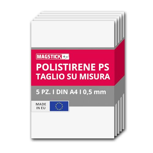 Magstick 5 fogli di polistirene compatto bianco - HIPS I