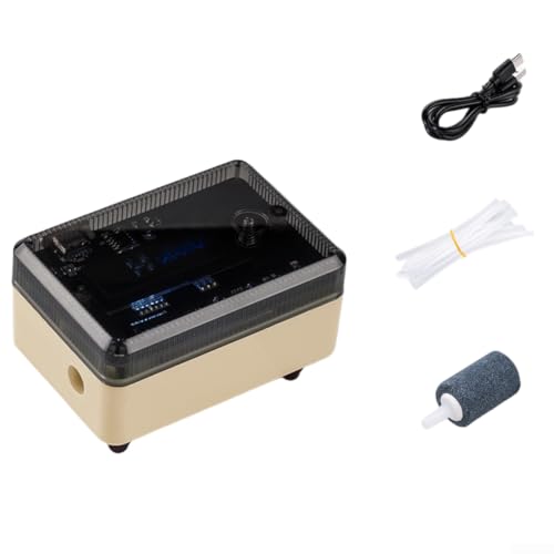 Tragbare Sauerstoffpumpe mit Touch-Steuerung, 1 5 W, mit ultra-leisem Betrieb und 2 l/min Sauerstoffzufuhr zum Angeln (braun)