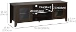 HOMCOM Meuble TV Moderne pour Téléviseurs jusqu'à 60 po, Table Console en Bois avec Portes de Rangement, Centre de Divertissement pour Salon, Chambre, Bureau, Café