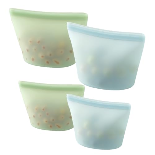 PandaEar 4 Pack Reusable Silicone Food Storage Bags,...