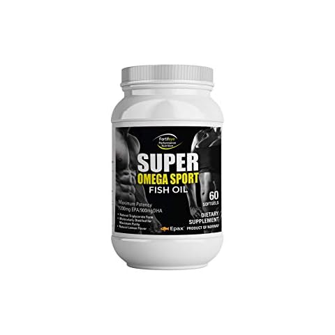 Fortifeye Super Omega-3 Sport Fish Oil, Lemon Flavor, Natural Triglyceride Form(rTG) 1200 EPA / 900 DHA Per Serv. - 60 Day, 120 Sport Softgel Capsules Cover