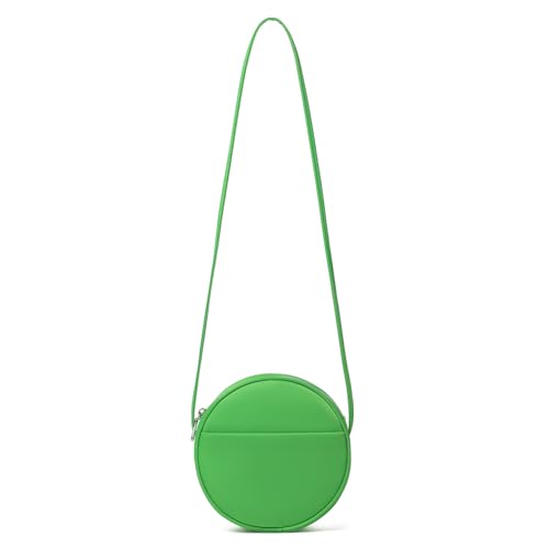 Image of Circle Crossbody Bag for Women NYLON Circle Purse with Zipper Adjustable Knot Shoulder Straps