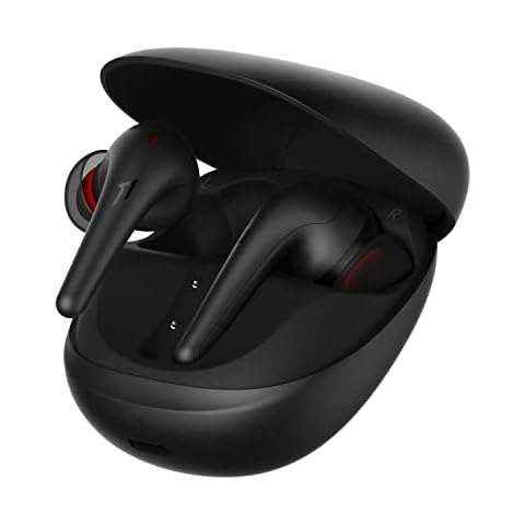 1MORE Aero Wireless Earbuds with Spatial Audio, 42dB Adaptive Active Noise Cancellation, 10mm Driver, Customizable EQs, 6 Mics for Clear Calls, 28h Battery, Wireless Charging, Black Cover